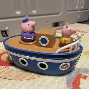 Peppa Pig Grandpa's Adventure Blue Boat Playset With 2 Characters